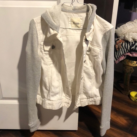 White and grey Jean jacket - Picture 1 of 1